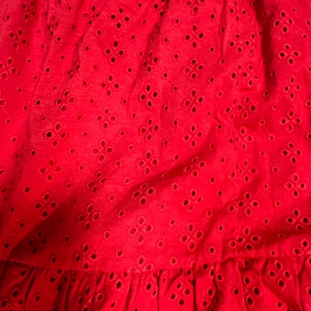 LOFT Tomato Red EyeletSkirt - Picture 2 of 4